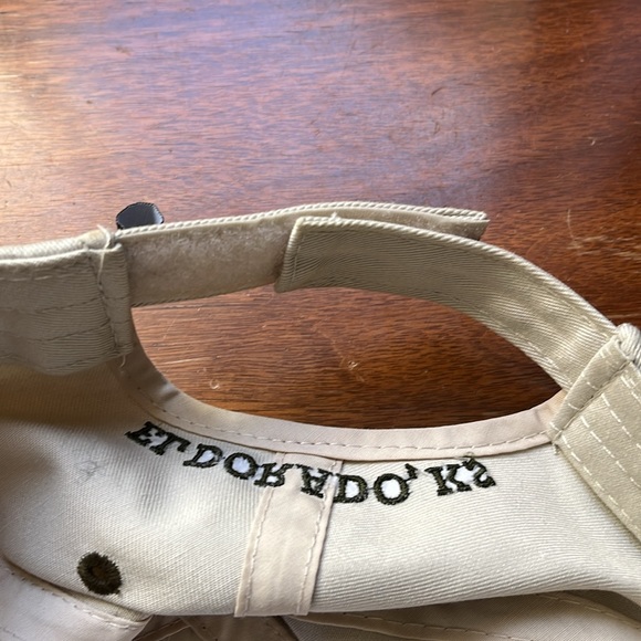 Town Talk Prairie Trails Country Club tan and green Velcro strap one size hat - Picture 6 of 7